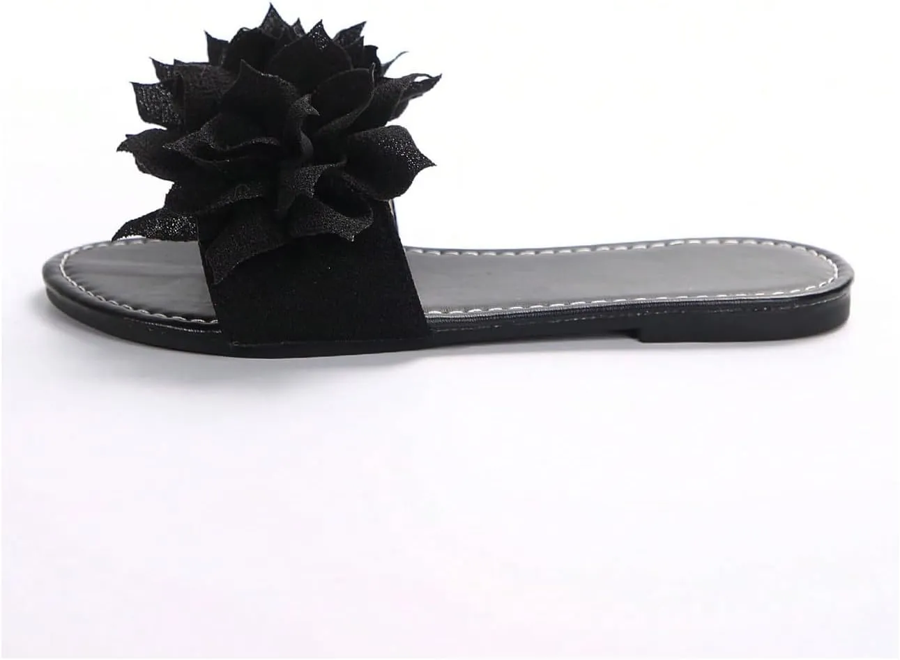 GORGLITTER Women's Flower Sandals 3D Floral Flat Sandals Open Toe Slippers Comfy Lightweight Summer Beach Sandals
