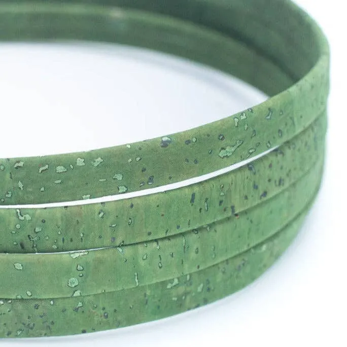 Green 10mm flat cork cord COR-353 (10meters)