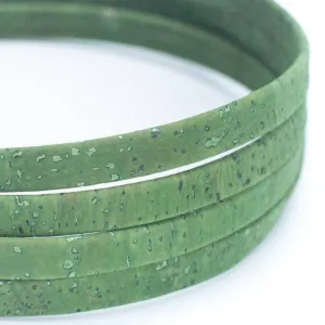 Green 10mm flat cork cord COR-353 (10meters)