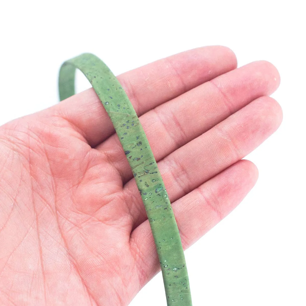 Green 10mm flat cork cord COR-353 (10meters)