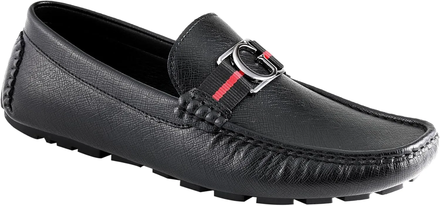 Guess Men's ASKERS Driving Style Loafer, Black Saffiano 004, 13