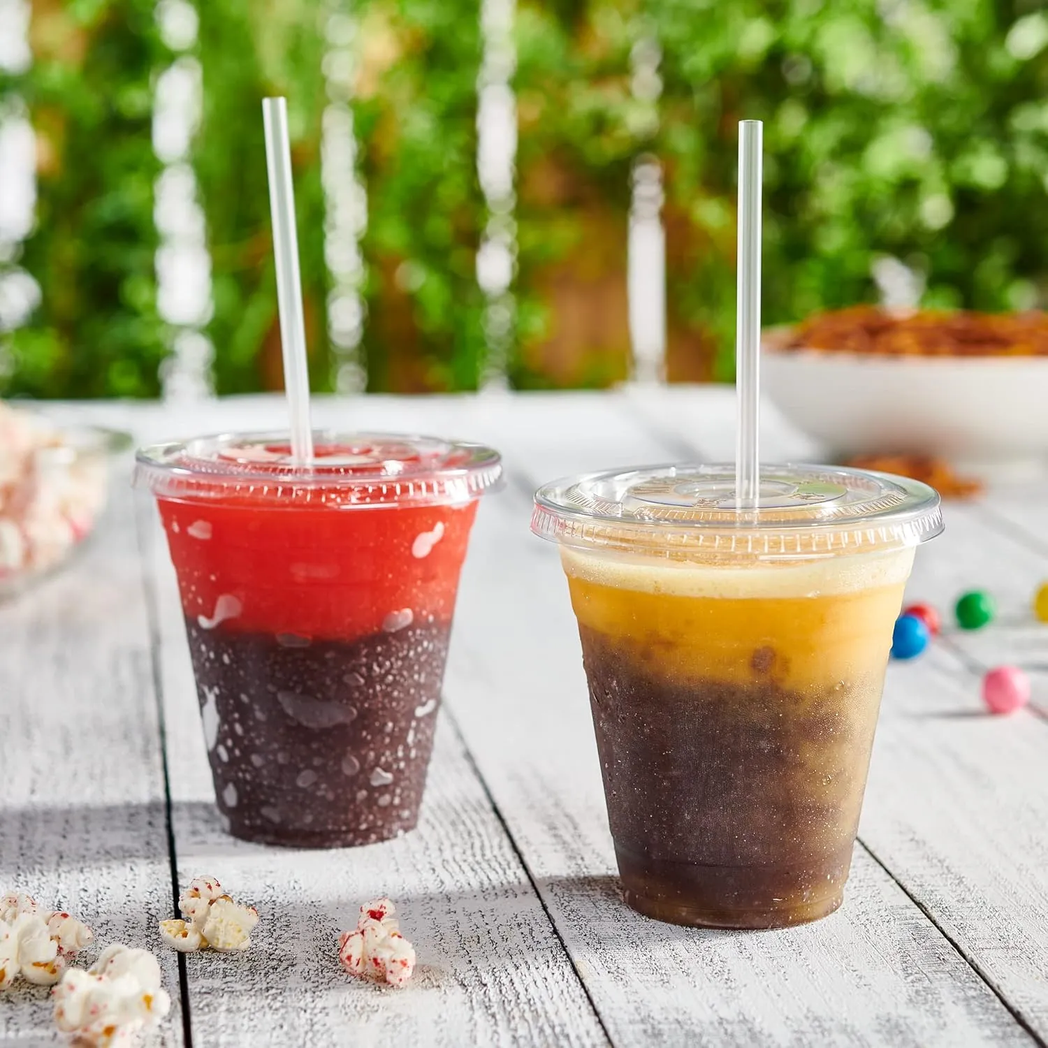 GUSTO [12 oz. - 100 Count Clear PET Cups with Lids, Disposable Coffee Cups with Flat Lids - Ideal for Cold Beverages, Smoothies, and to-Go Drinks - Formerly Comfy Package