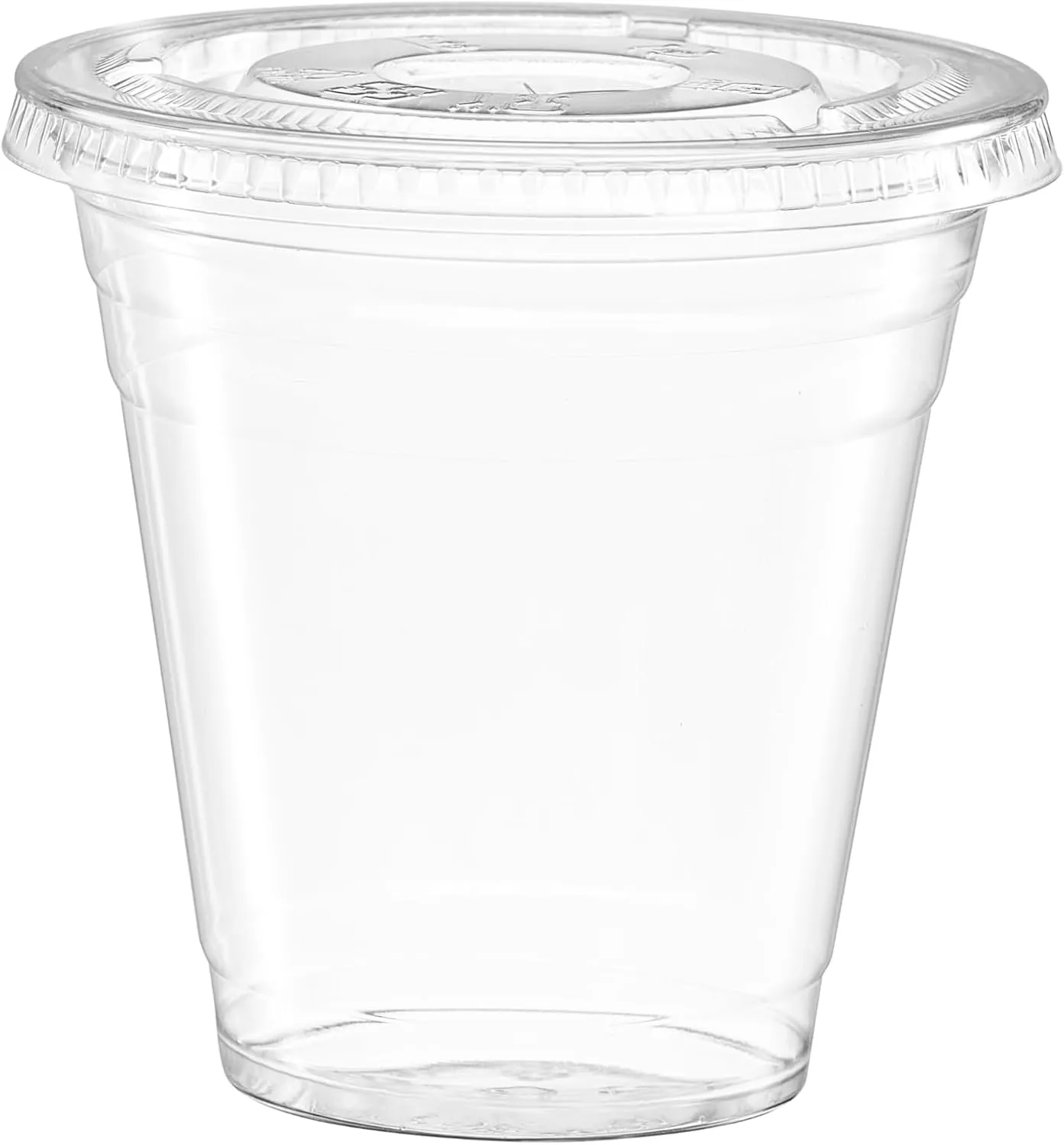 GUSTO [12 oz. - 100 Count Clear PET Cups with Lids, Disposable Coffee Cups with Flat Lids - Ideal for Cold Beverages, Smoothies, and to-Go Drinks - Formerly Comfy Package