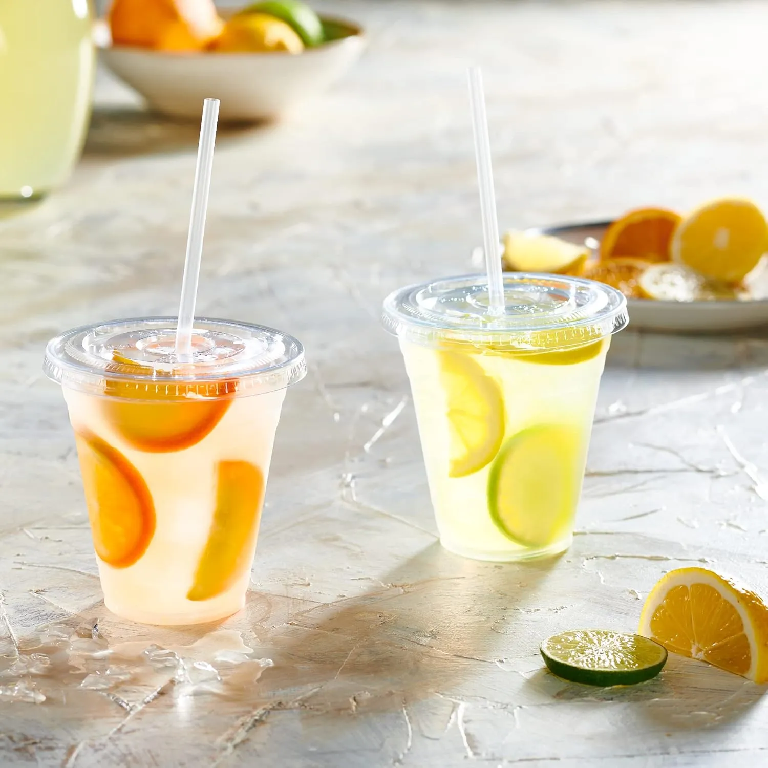 GUSTO [12 oz. - 100 Count Clear PET Cups with Lids, Disposable Coffee Cups with Flat Lids - Ideal for Cold Beverages, Smoothies, and to-Go Drinks - Formerly Comfy Package