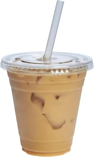 GUSTO [12 oz. - 100 Count Clear PET Cups with Lids, Disposable Coffee Cups with Flat Lids - Ideal for Cold Beverages, Smoothies, and to-Go Drinks - Formerly Comfy Package