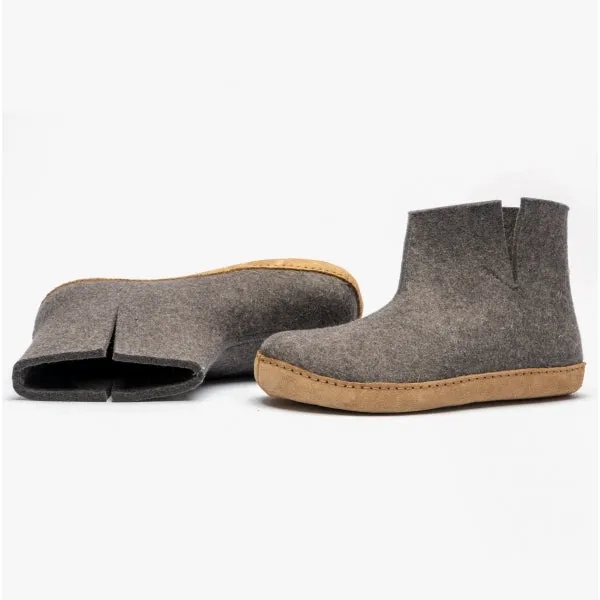 Haflinger EMIL'S BOOTY Womens Wool Slipper Boots Anthracite