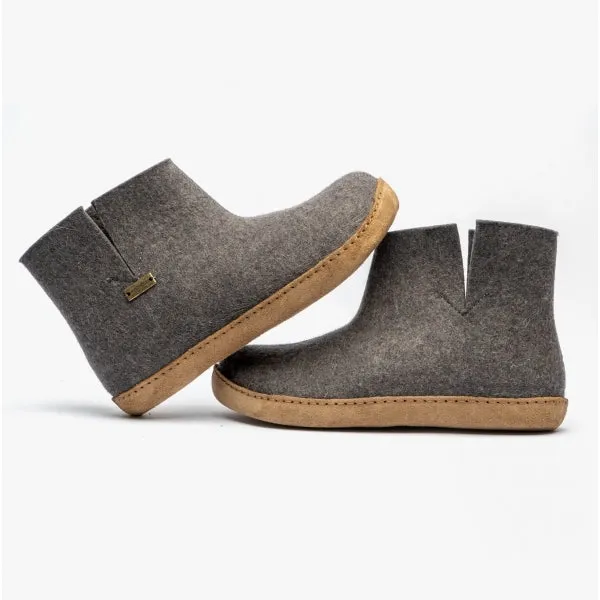 Haflinger EMIL'S BOOTY Womens Wool Slipper Boots Anthracite