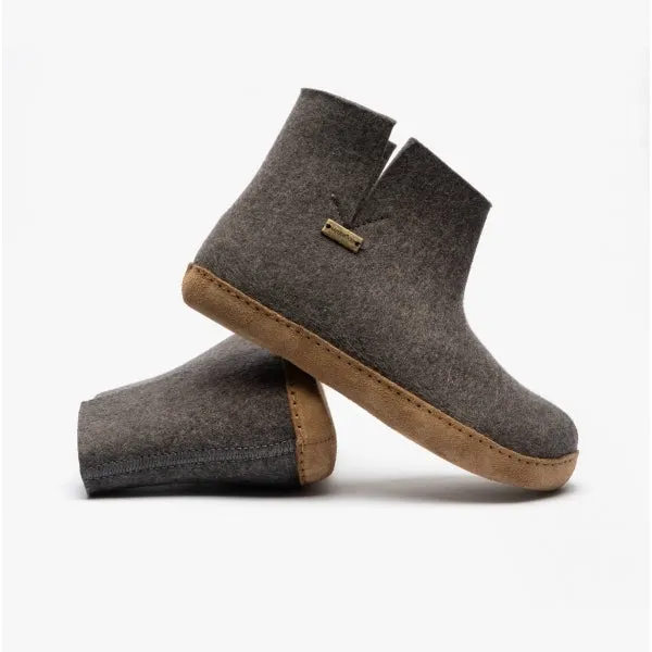 Haflinger EMIL'S BOOTY Womens Wool Slipper Boots Anthracite
