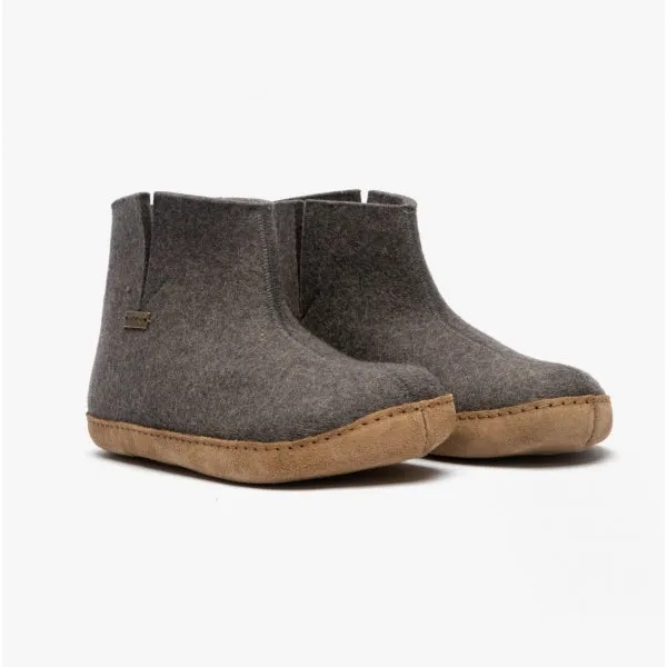 Haflinger EMIL'S BOOTY Womens Wool Slipper Boots Anthracite