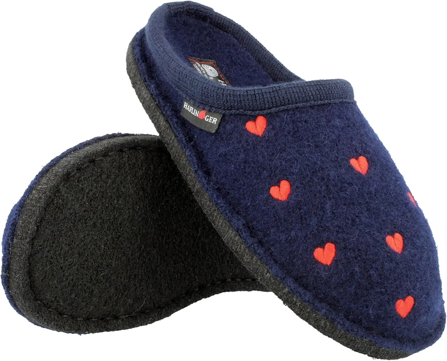 HAFLINGER Flair Valentine Wool Slipper Unisex Heart Design