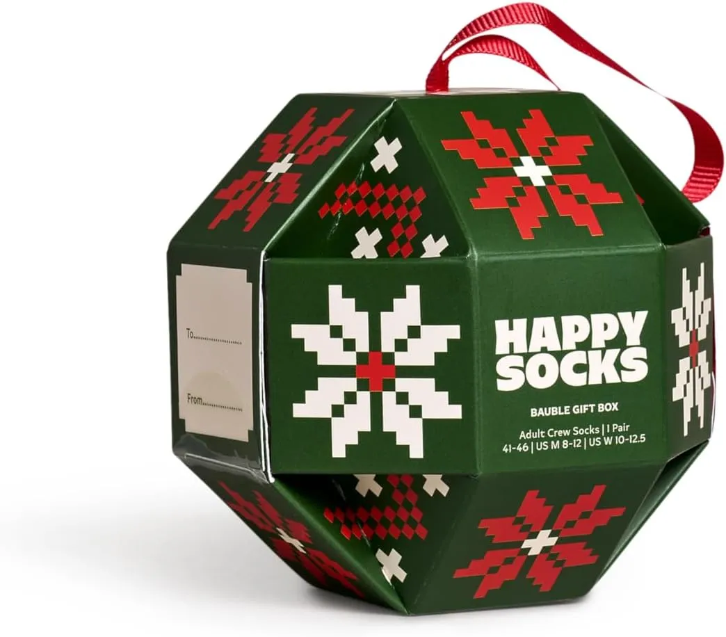 Happy Socks Winter Themed Sock Gift Sets- Skiing, Snowman & Snow Flakes- For Men and Women, Made with Sustainable Cotton