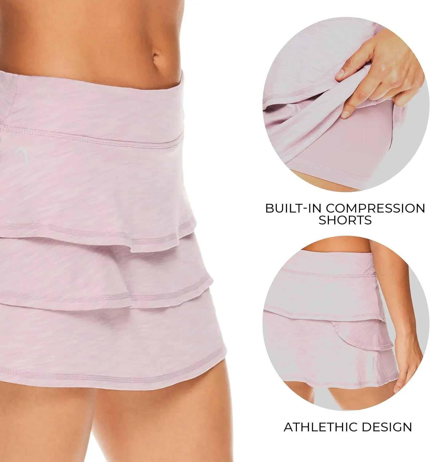 HEAD Women's Athletic Tennis Skort - Performance Training & Running Skirt