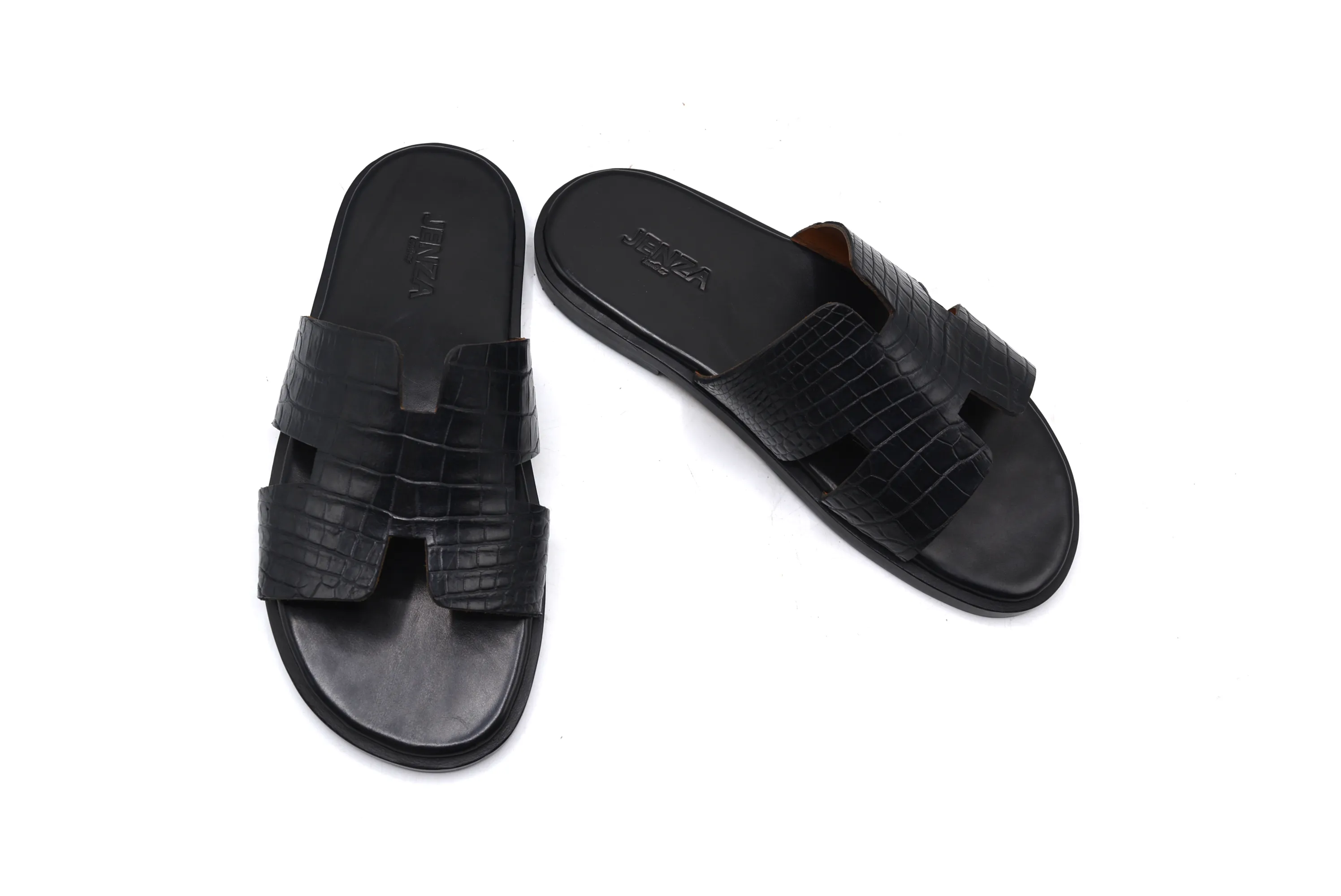 Hermes Black Alligator Leather Slipper