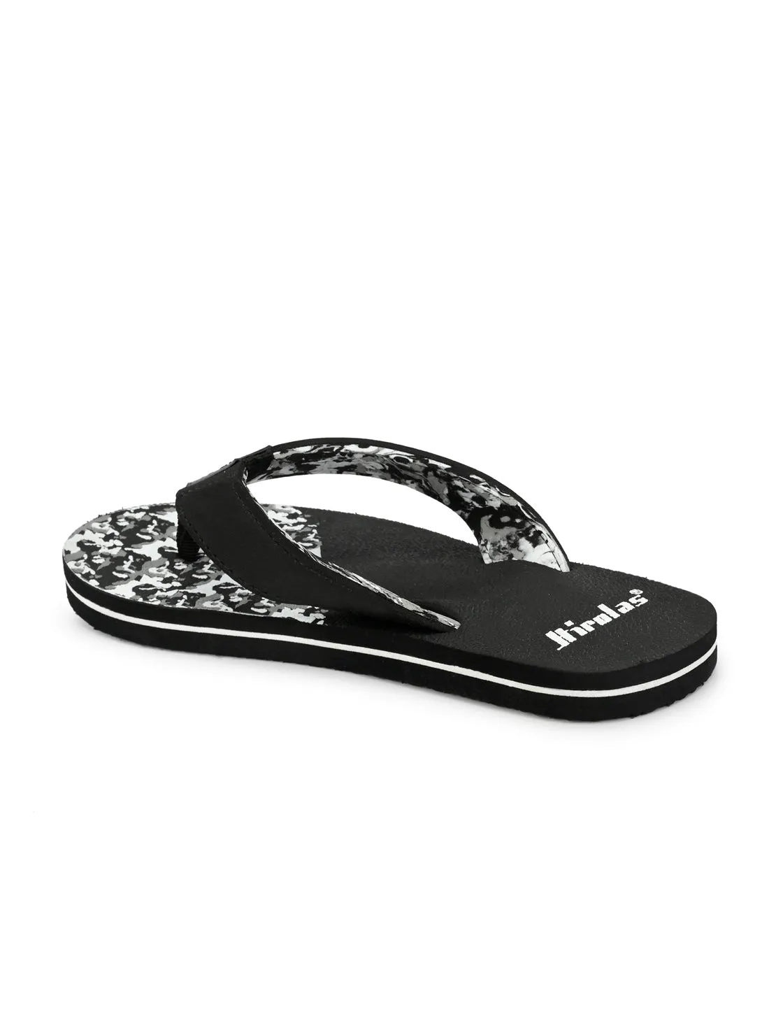 Hirolas® Men's Black Fabrication Flip-Flops (HROFF17BLK)