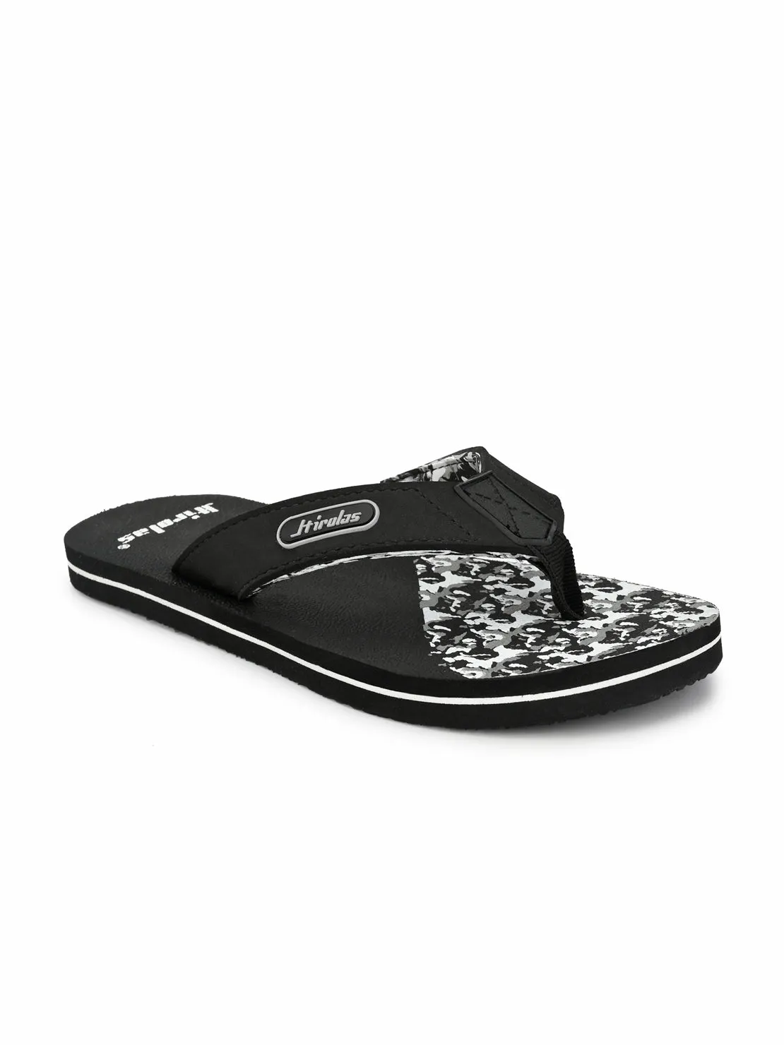Hirolas® Men's Black Fabrication Flip-Flops (HROFF17BLK)