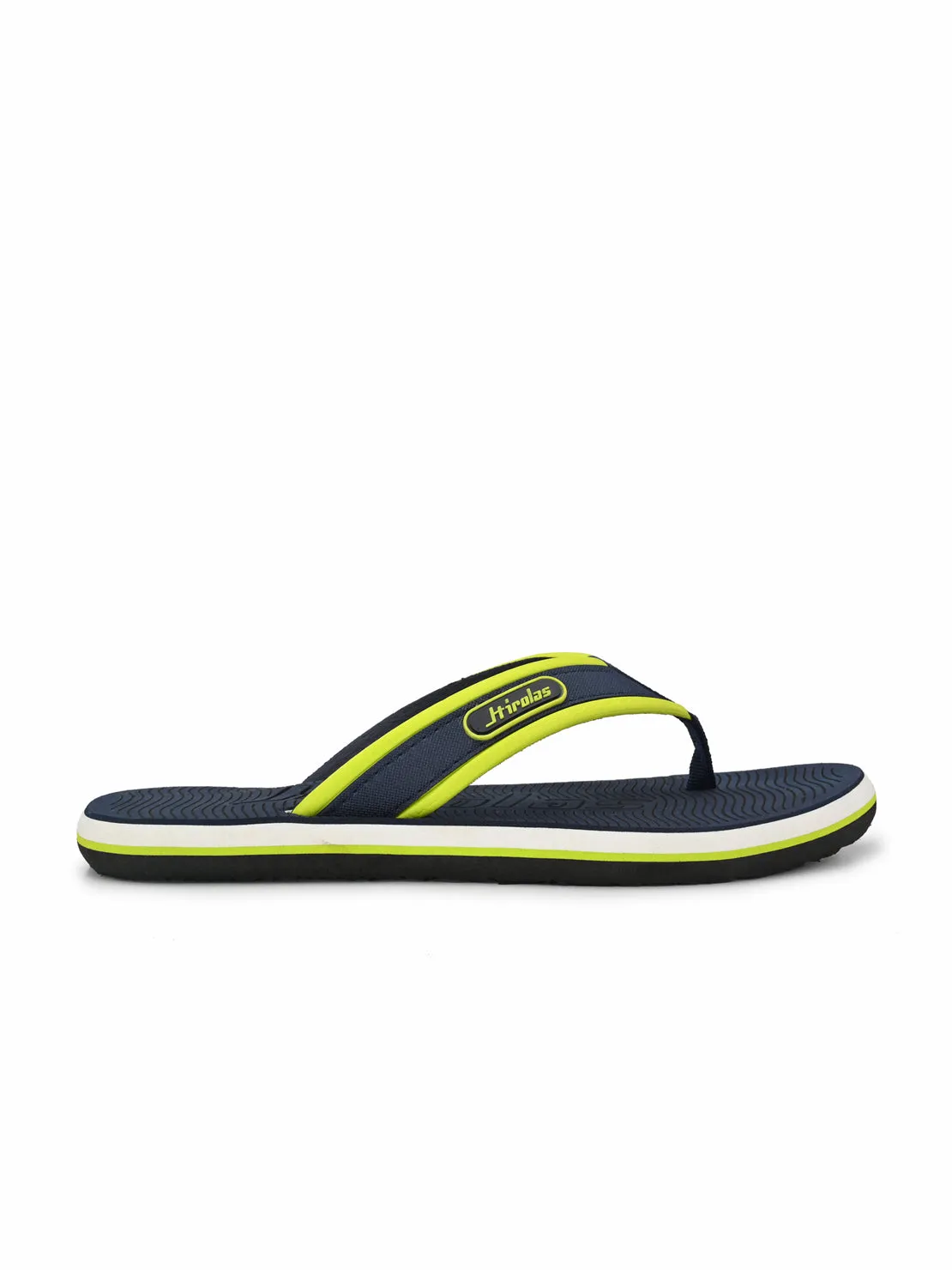 Hirolas® Men's Blue Fabrication Embossed Flip-Flops (HROFF18BLU)