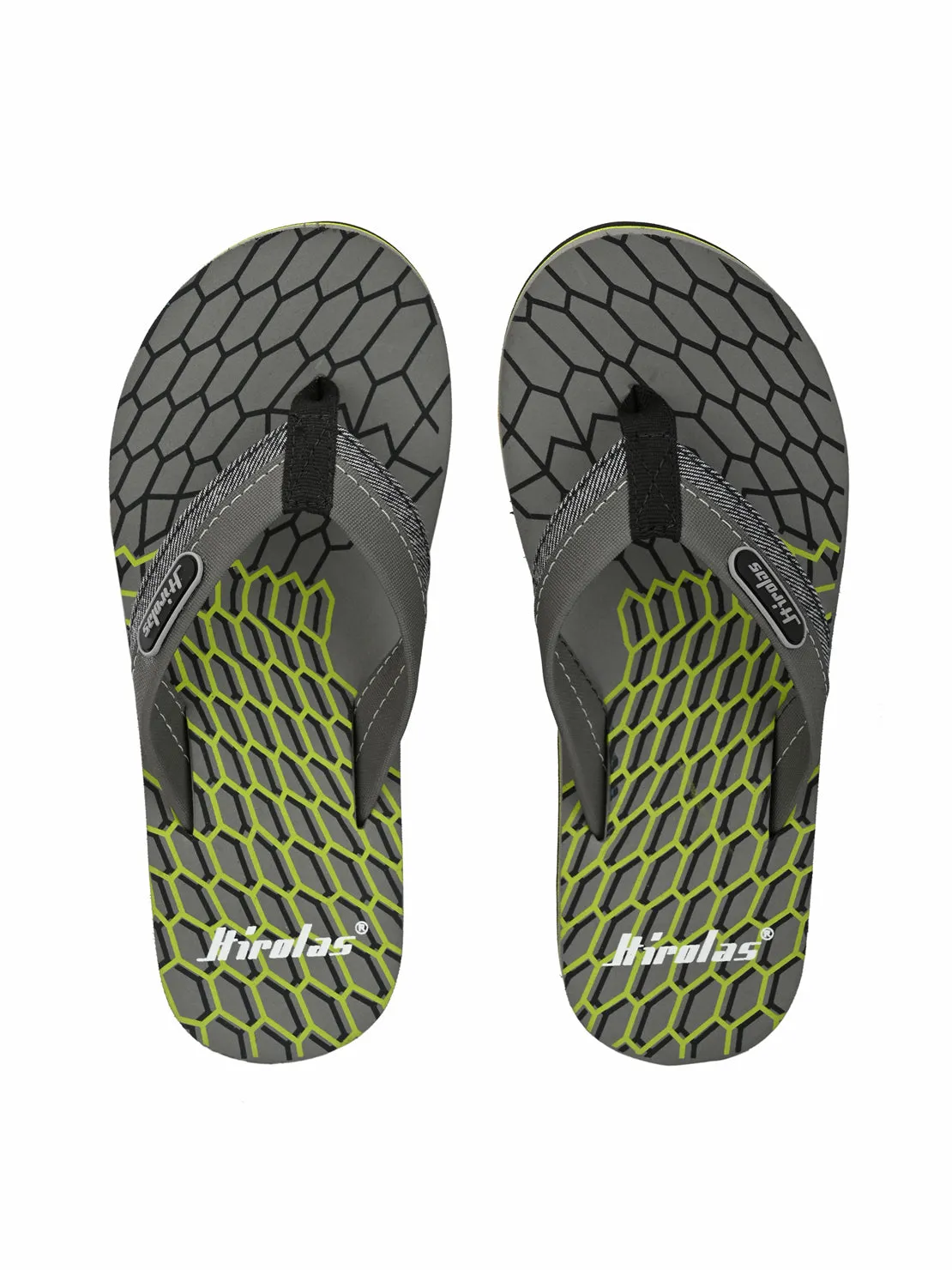 Hirolas® Men's Grey Fabrication Flip-Flops (HROFF16GRY)