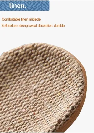 HOLLYWEED Fashion Neutral Linen Summer Beach Shoes Non-Slip Indoor Slippers