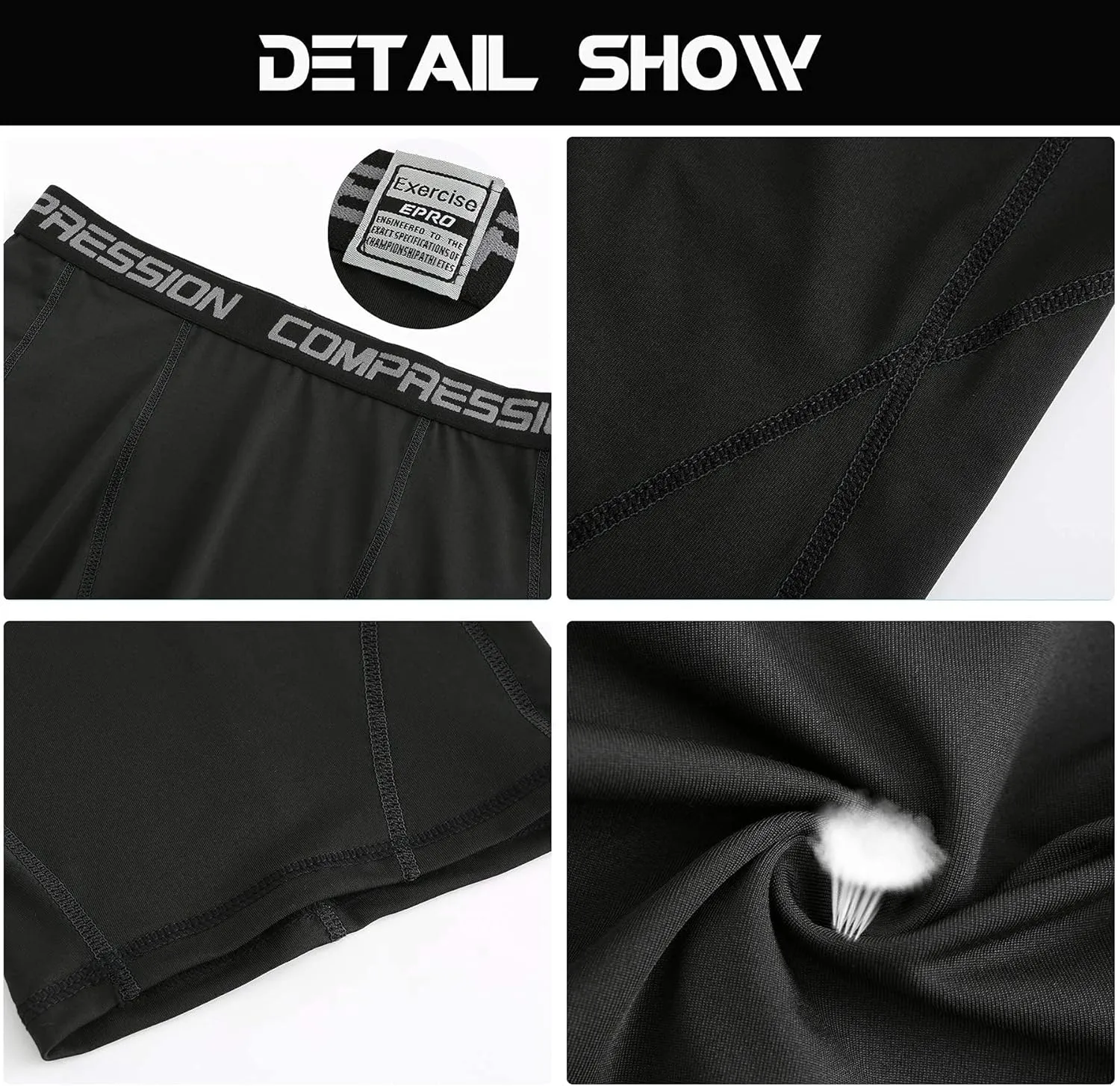 Holure Men's Performance Compression Shorts Athletic Workout Running Underwear (3 or 5 Pack)
