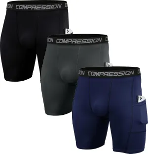 Holure Men's Performance Compression Shorts Athletic Workout Running Underwear (3 or 5 Pack)