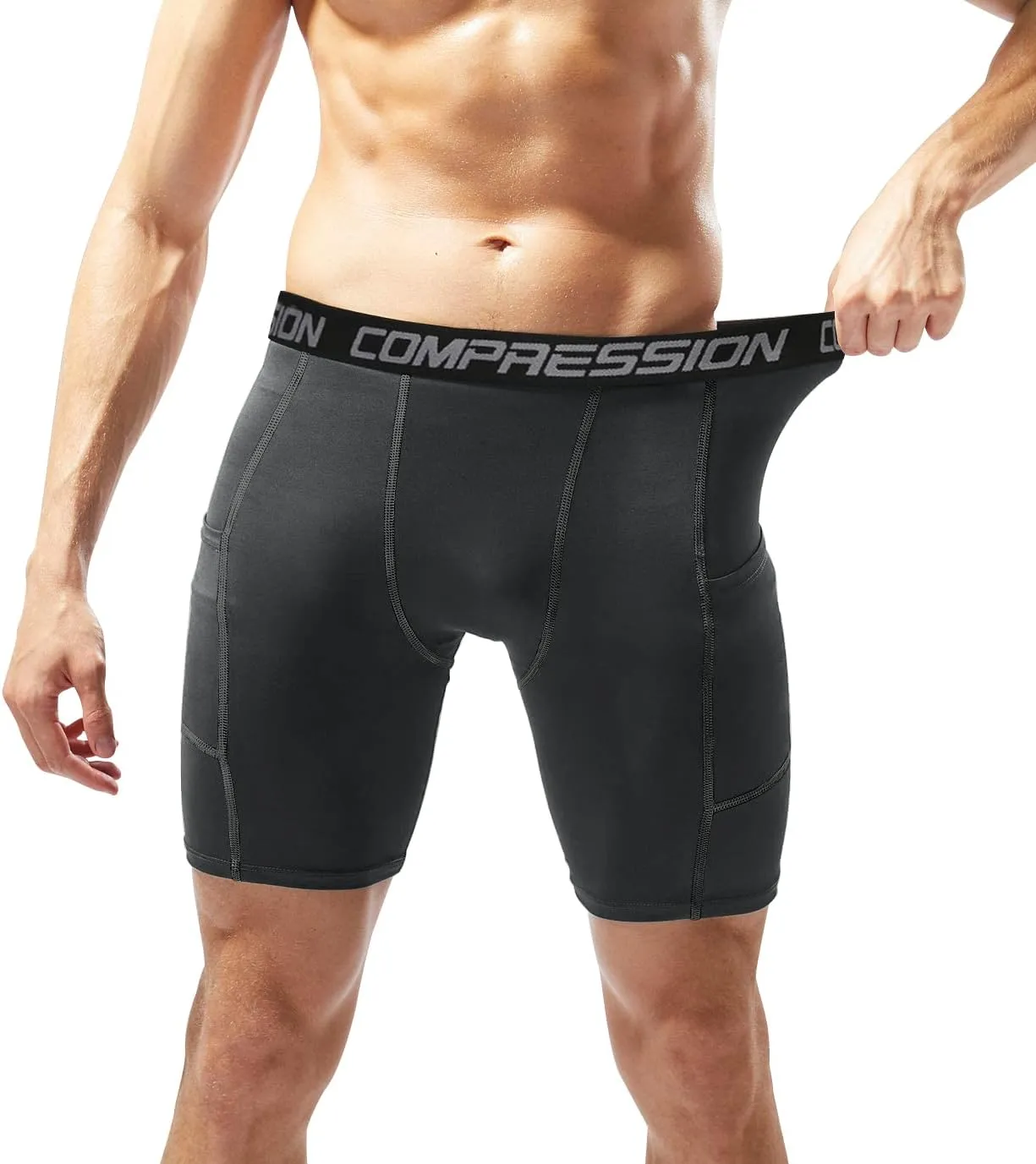 Holure Men's Performance Compression Shorts Athletic Workout Running Underwear (3 or 5 Pack)