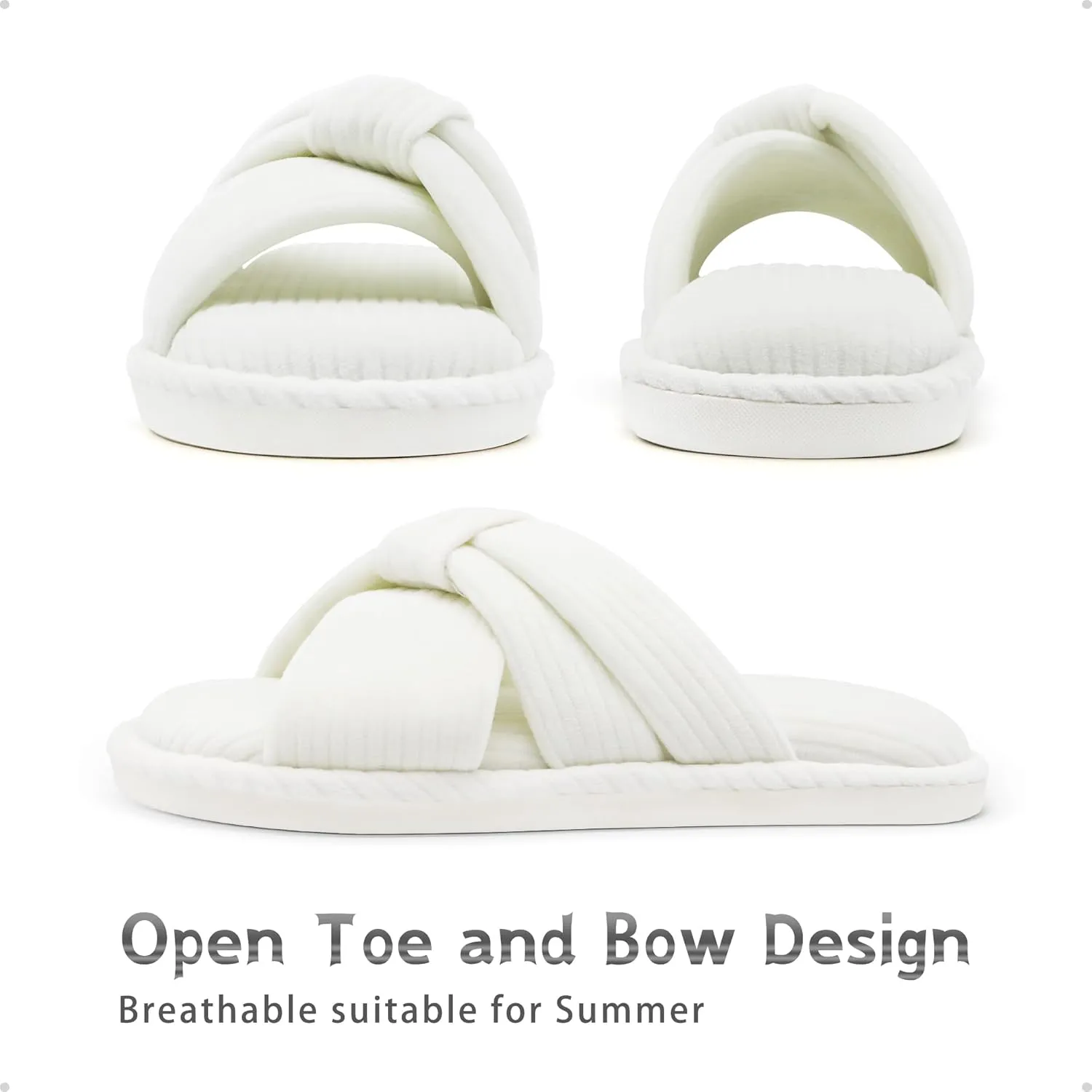 House Slippers for Women Indoor Cute Comfy Open Toe Crossband Slipper for Woman Girls and Ladies use in Bedroom, Living room and Outdoor around the Home