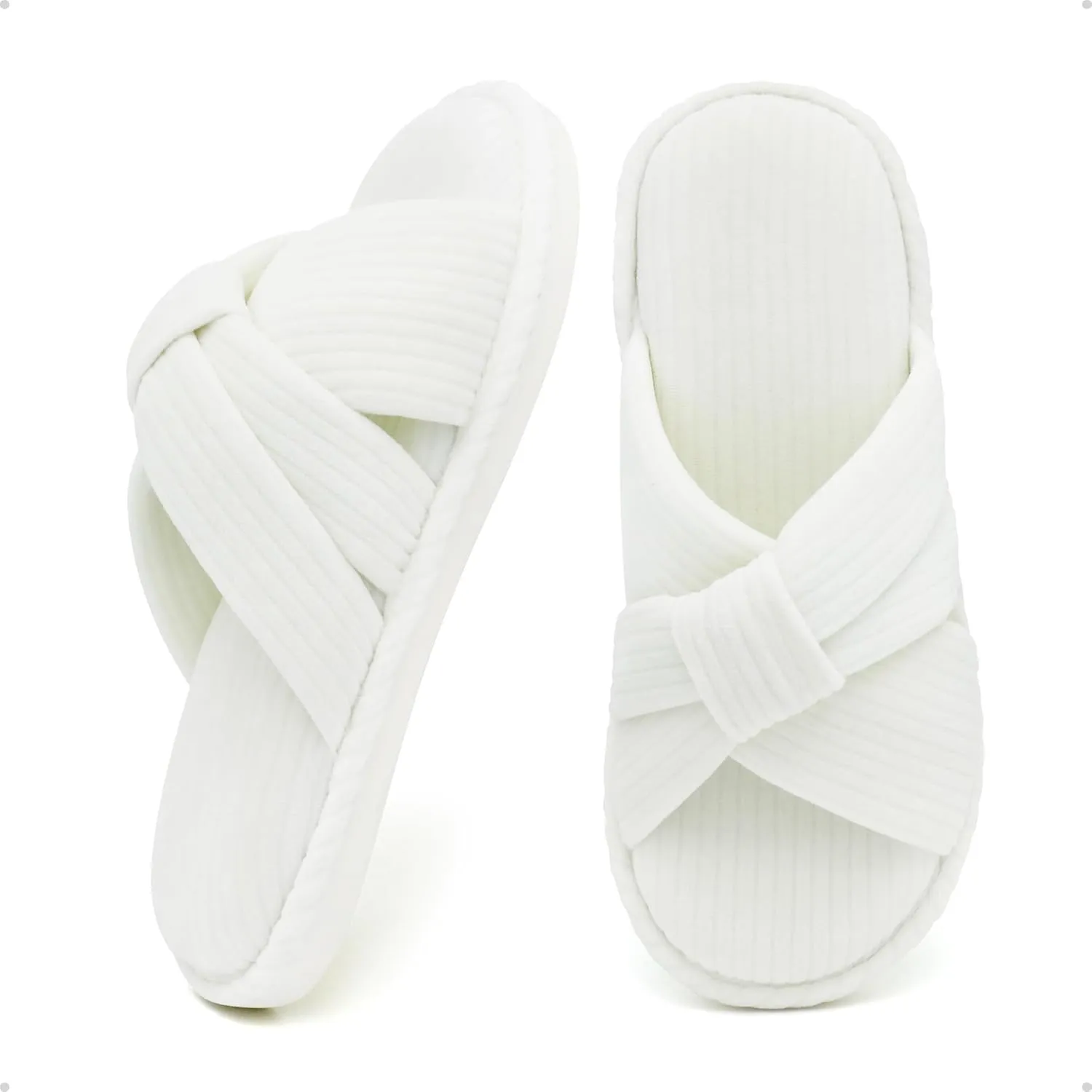House Slippers for Women Indoor Cute Comfy Open Toe Crossband Slipper for Woman Girls and Ladies use in Bedroom, Living room and Outdoor around the Home