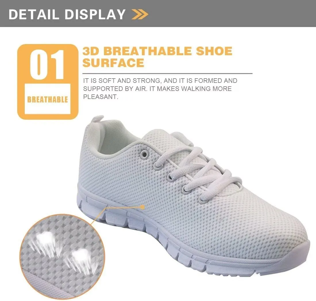 HUGS IDEA Women's Running Sneakers Cute Yorkshire Terrier Pattern Soft Breathable Walking Shoes
