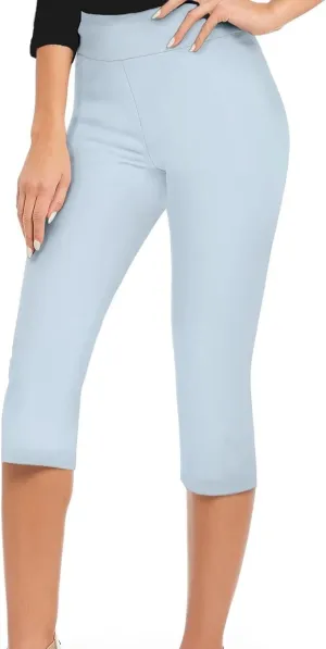 Hybrid & Company Womens Super Comfy Stretch Pull On Millennium Twill Capri Shorts