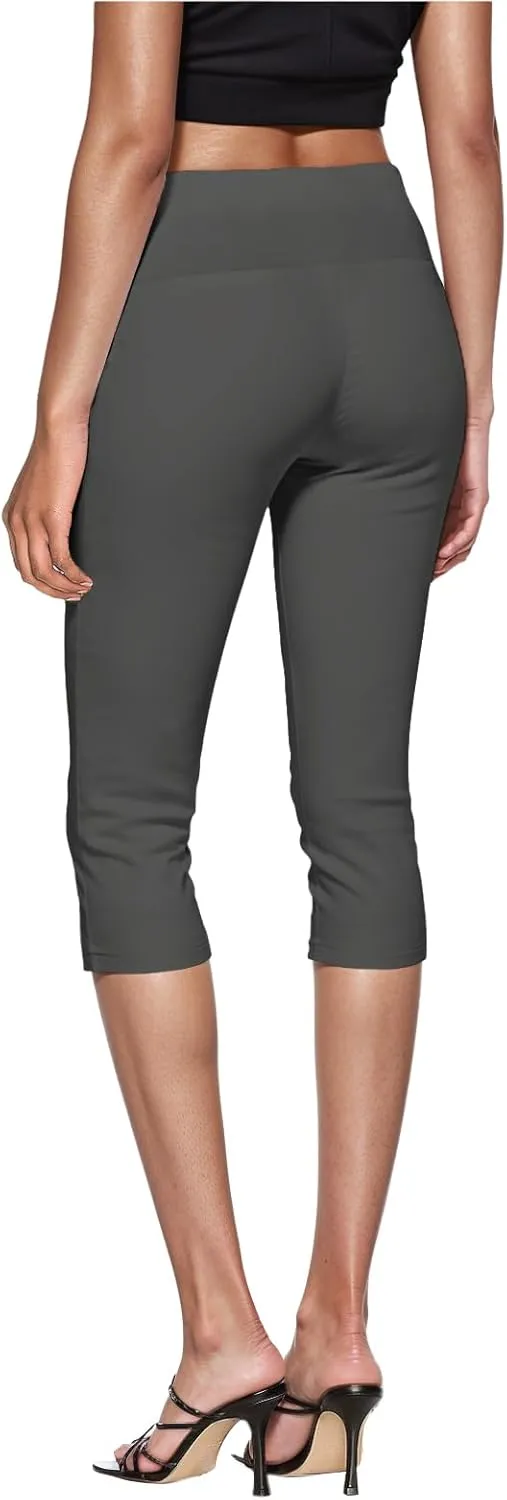 Hybrid & Company Womens Super Comfy Stretch Pull On Millennium Twill Capri Shorts