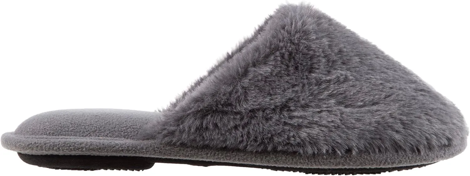 isotoner Womens Faux Fur Laurel Clog Slippers