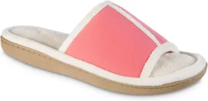 isotoner Womens Microterry Floral Print/Jersey Slide Slippers
