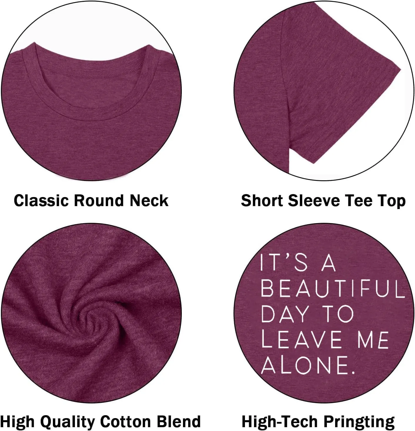 It's A Beautiful Day to Leave Me Alone Cute Summer Funny Saying Letter Print T Shirts for Women Graphic Tee Tops