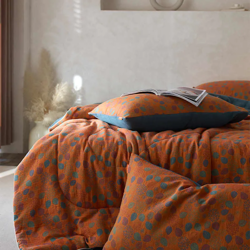 Jacquard Leaf Cotton Gauze Comfy Bedding