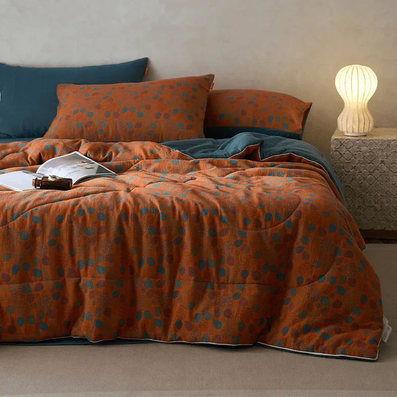 Jacquard Leaf Cotton Gauze Comfy Bedding
