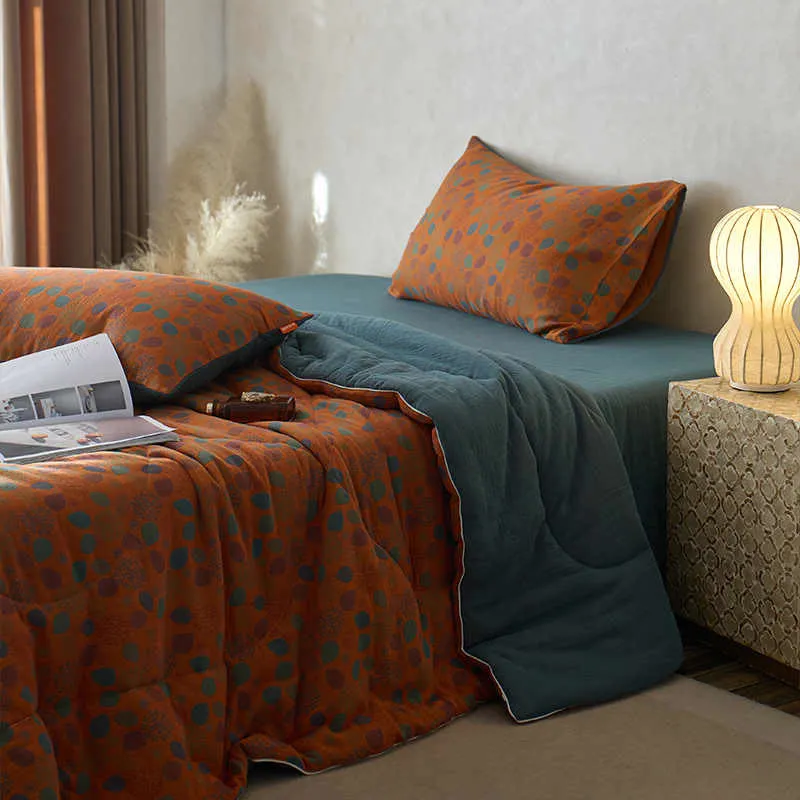 Jacquard Leaf Cotton Gauze Comfy Bedding