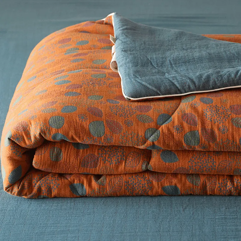 Jacquard Leaf Cotton Gauze Comfy Bedding