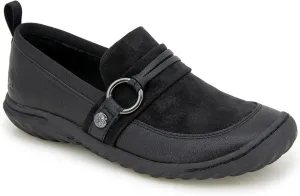 JBU Women's Phoebe Slip On Fashion Comfort Loafer Flat, Black, 8.5