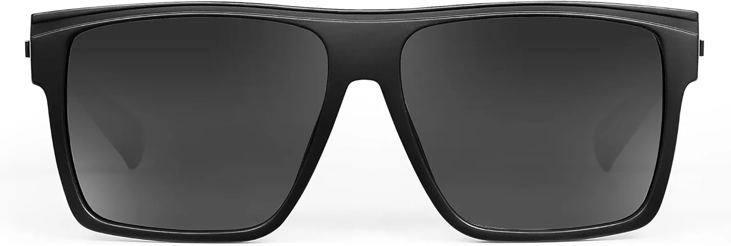 JIM HALO Retro Polarized Sunglasses Men Women Flat Top Square UV400 Glasses for Driving Fishing Hiking Golfing