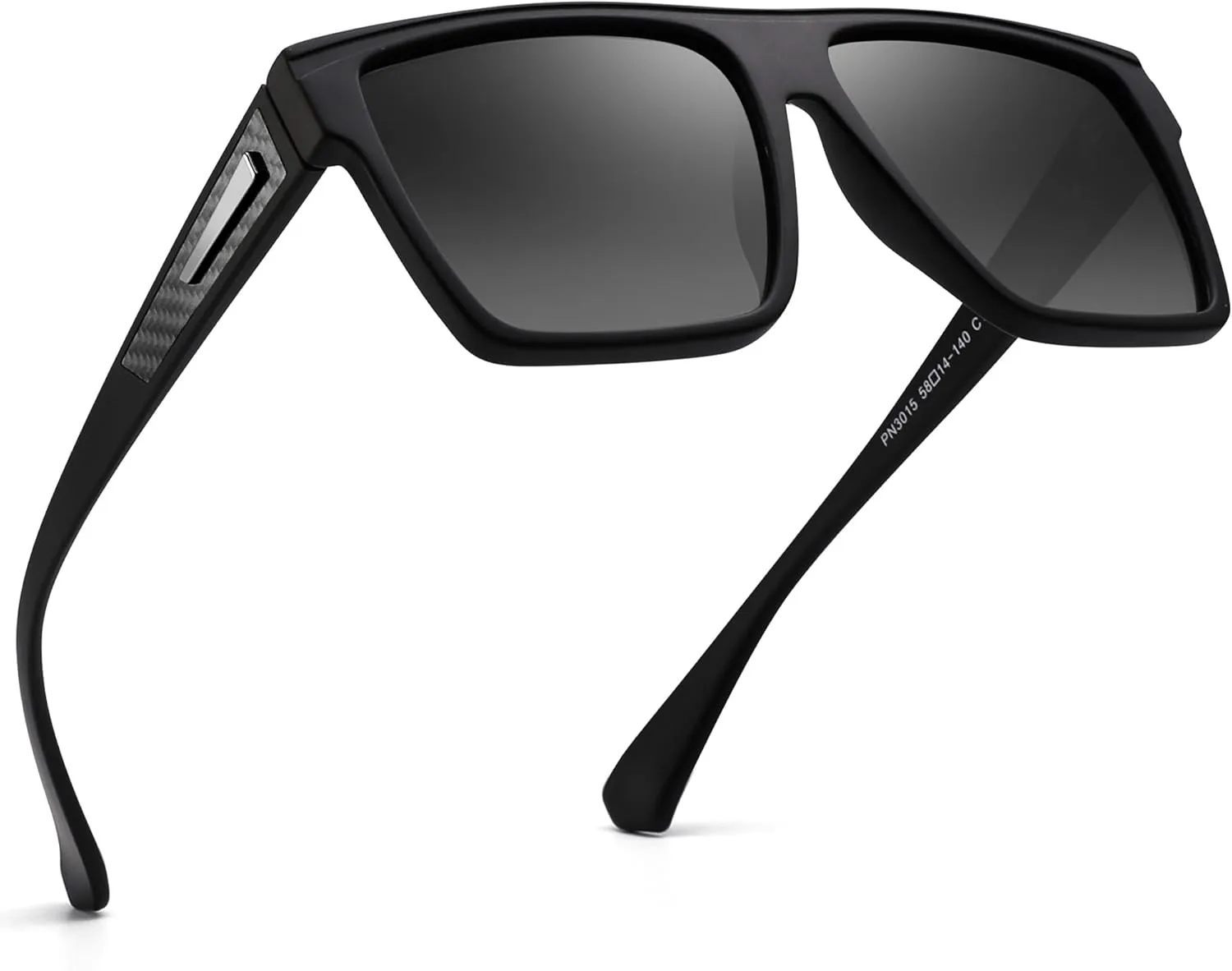 JIM HALO Retro Polarized Sunglasses Men Women Flat Top Square UV400 Glasses for Driving Fishing Hiking Golfing