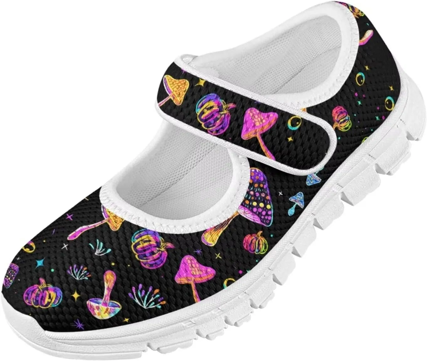 JoyLamoria Collie Print Girls Mary Jane Shoes Toddler and Little Kids Cartoon Flat Sneakers Lightweight Girls Walking Shoes Anti Slip