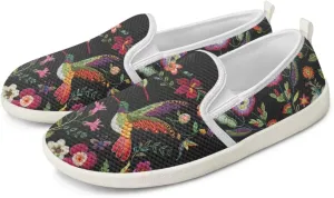 JoyLamoria Hummingbird Sneakers Walking Shoes Teens Adults Elastic Loafers and Flats Quick Drying Sneakers Slip On Shoes Arch Support
