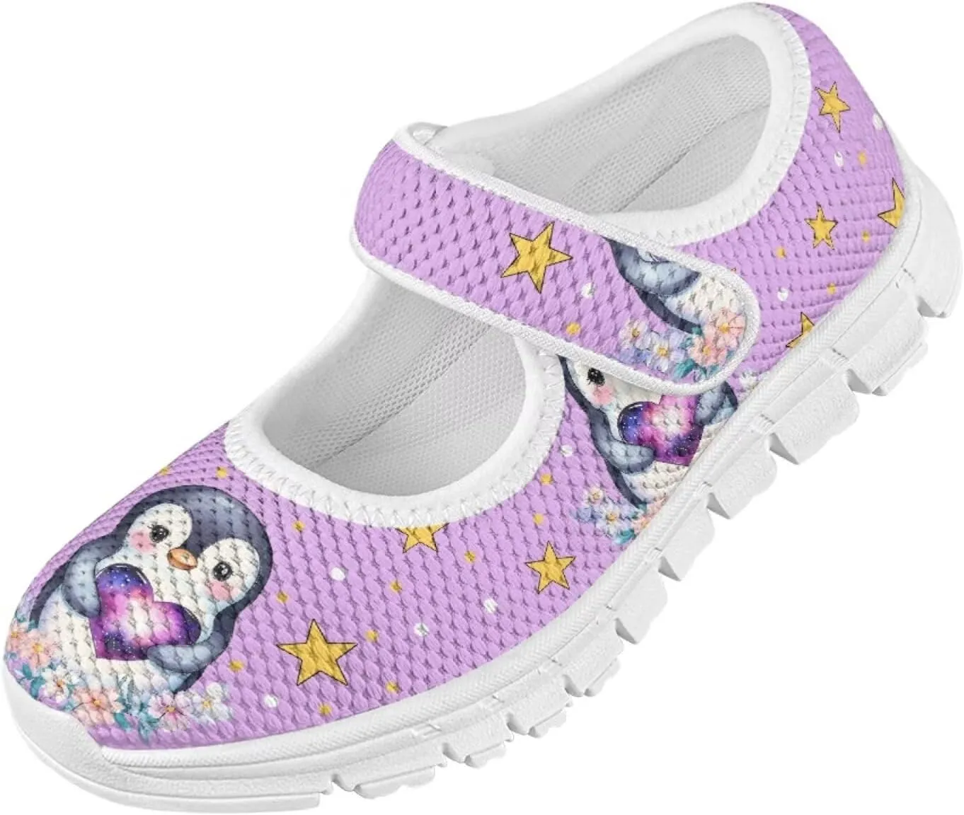 JoyLamoria Purple Mermaid Scales Print Toddler Little Flat Dress Shoes,Mary Jane Shoes Princess Birthday School Shoes for Girls Size 11-2.5