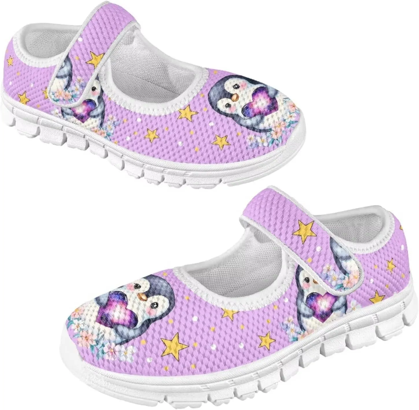 JoyLamoria Purple Mermaid Scales Print Toddler Little Flat Dress Shoes,Mary Jane Shoes Princess Birthday School Shoes for Girls Size 11-2.5