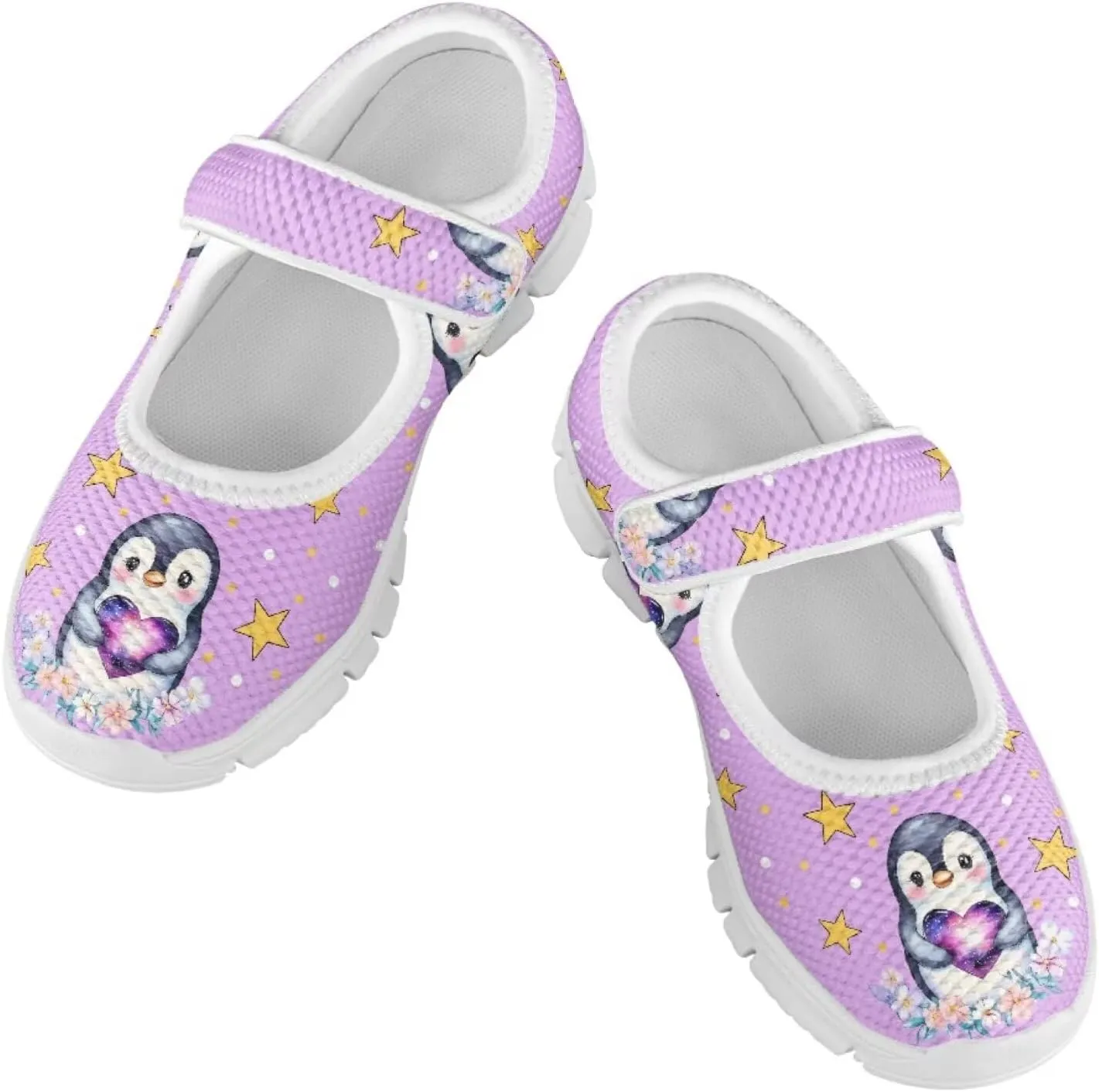 JoyLamoria Purple Mermaid Scales Print Toddler Little Flat Dress Shoes,Mary Jane Shoes Princess Birthday School Shoes for Girls Size 11-2.5