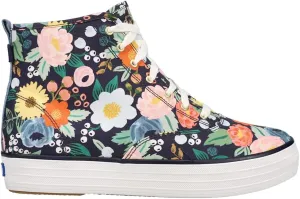 Keds Womens X The Platform Mid Vintage Blossom Lace Up Sneakers Shoes Casual - Blue