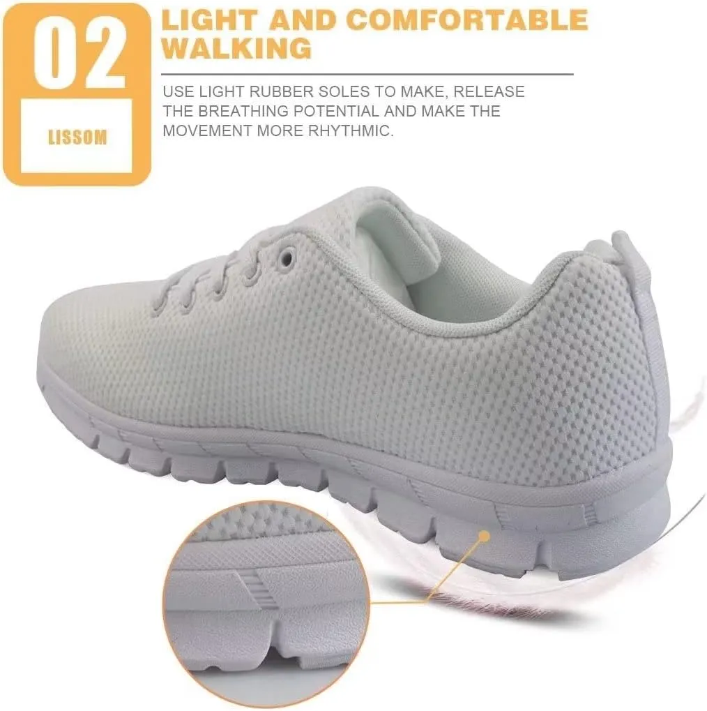 KEIAHUAN Girls Running Shoes Sports Non-Slip Training Shoes Washable Strap Athletic Tennis Shoes Lace up Walking Flats Sneakers Trendy