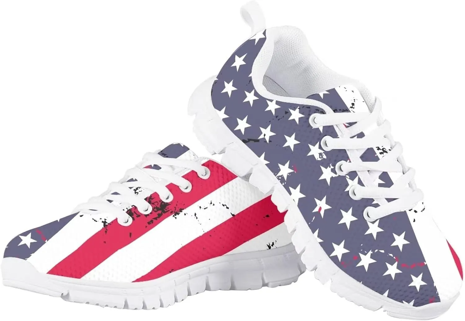 KEIAHUAN Girls Running Shoes Sports Non-Slip Training Shoes Washable Strap Athletic Tennis Shoes Lace up Walking Flats Sneakers Trendy