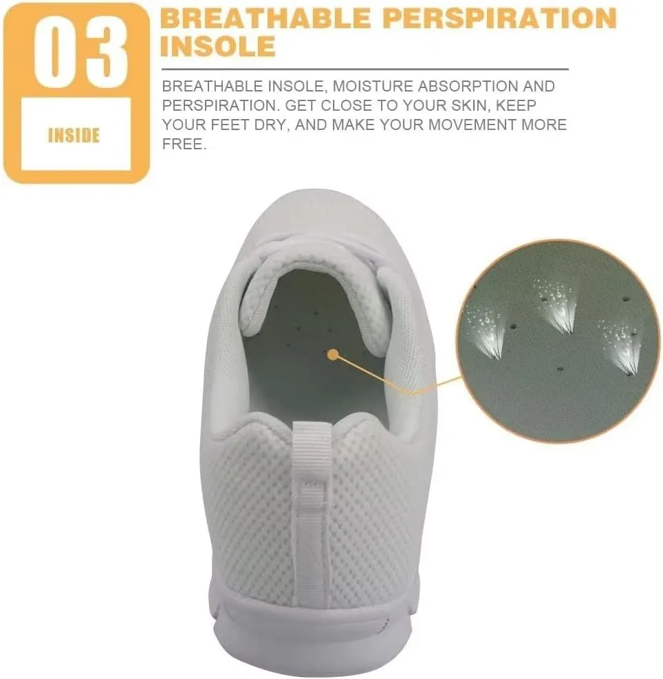 KEIAHUAN Girls Running Shoes Sports Non-Slip Training Shoes Washable Strap Athletic Tennis Shoes Lace up Walking Flats Sneakers Trendy