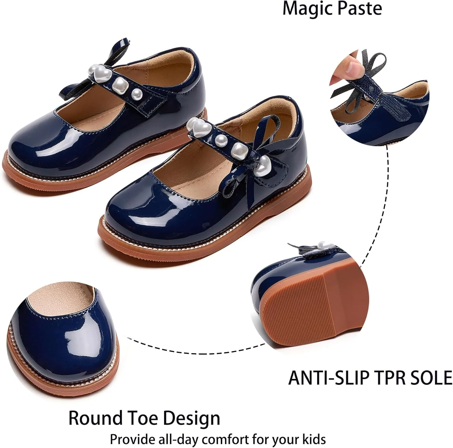 Kiderence Girls Flat Dress Shoes School Oxfords Marry Jane (Toddler/Little Kids)